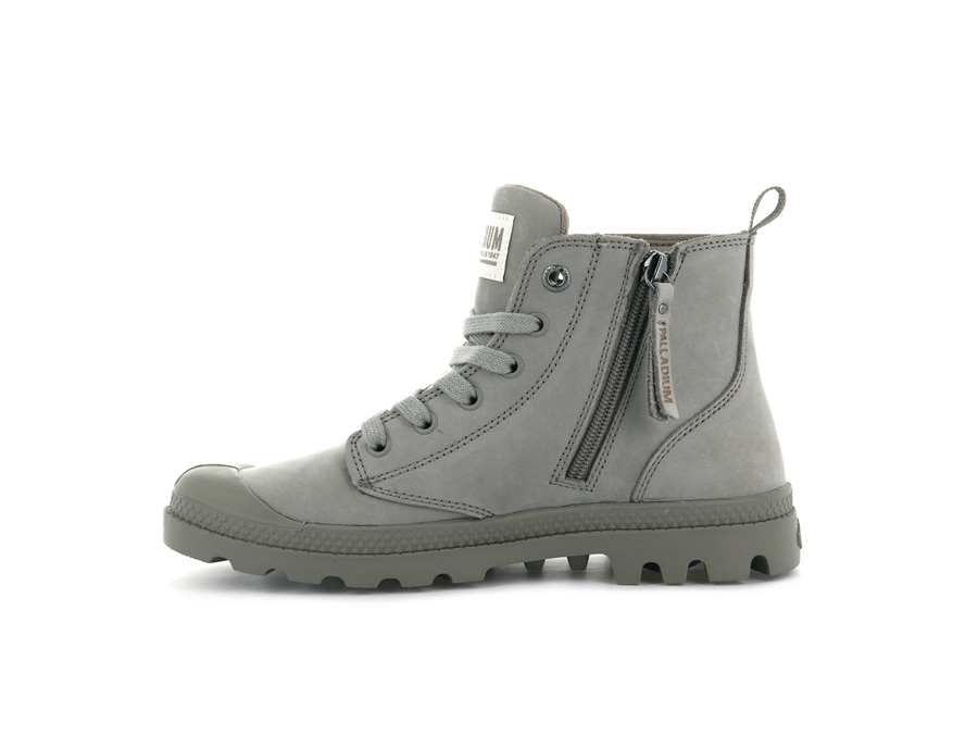 Palladium Pampa Hi Zip Nubuck Grå | DBG9353CC