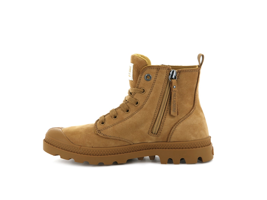 Palladium Pampa Hi Zip Nubuck Guld | LGY5461ZJ