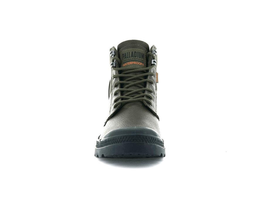 Palladium Pampa Shield Wp+ Lth Olivengrøn | GRN132ZH