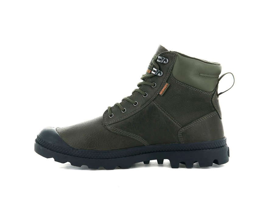 Palladium Pampa Shield Wp+ Lth Olivengrøn | GRN132ZH