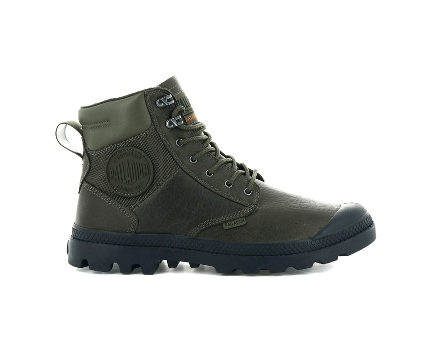 Palladium Pampa Shield Wp+ Lth Olivengrøn | GRN132ZH